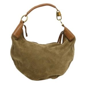 Gucci Suede Half Moon Hobo Bag